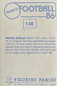 1985-86 Panini Football 86 (UK) #146 Ronnie Whelan Back