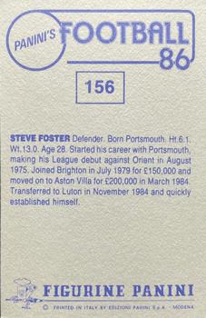1985-86 Panini Football 86 (UK) #156 Steve Foster Back