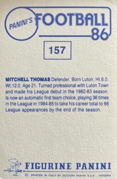 1985-86 Panini Football 86 (UK) #157 Mitchell Thomas Back