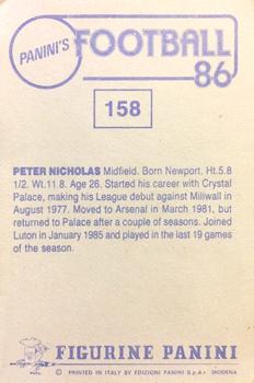 1985-86 Panini Football 86 (UK) #158 Peter Nicholas Back