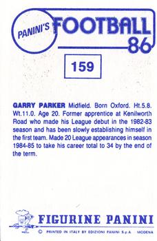 1985-86 Panini Football 86 (UK) #159 Garry Parker Back