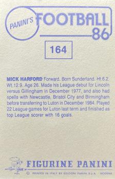 1985-86 Panini Football 86 (UK) #164 Mick Harford Back