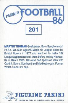 1985-86 Panini Football 86 (UK) #201 Martin Thomas Back