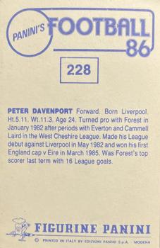 1985-86 Panini Football 86 (UK) #228 Peter Davenport Back