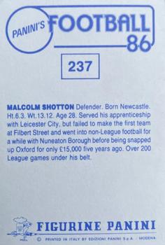 1985-86 Panini Football 86 (UK) #237 Malcolm Shotton Back