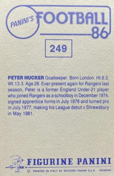 1985-86 Panini Football 86 (UK) #249 Peter Hucker Back