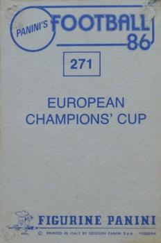 1985-86 Panini Football 86 (UK) #271 European Champions Cup Trophy Back