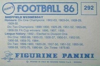 1985-86 Panini Football 86 (UK) #292 Team Group Back