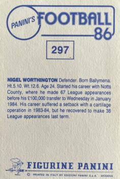 1985-86 Panini Football 86 (UK) #297 Nigel Worthington Back