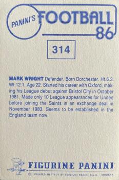 1985-86 Panini Football 86 (UK) #314 Mark Wright Back