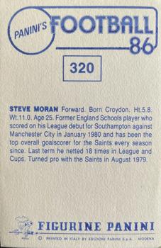 1985-86 Panini Football 86 (UK) #320 Steve Moran Back