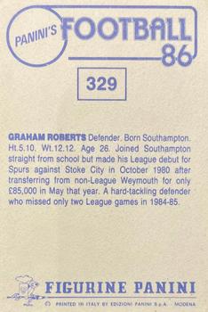 1985-86 Panini Football 86 (UK) #329 Graham Roberts Back