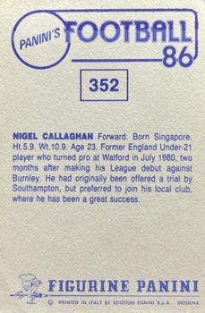 1985-86 Panini Football 86 (UK) #352 Nigel Callaghan Back