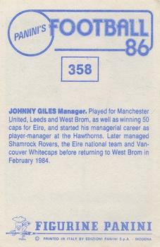 1985-86 Panini Football 86 (UK) #358 Johnny Giles Back