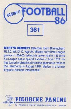 1985-86 Panini Football 86 (UK) #361 Martyn Bennett Back
