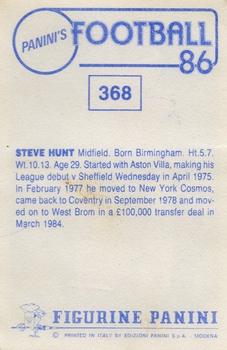 1985-86 Panini Football 86 (UK) #368 Steve Hunt Back