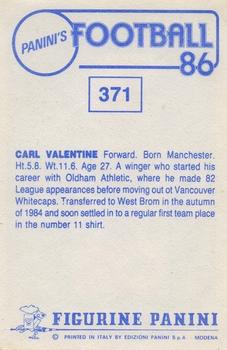 1985-86 Panini Football 86 (UK) #371 Carl Valentine Back