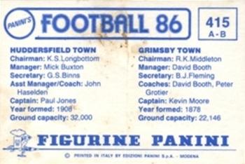 1985-86 Panini Football 86 (UK) #415 Club Badges Back