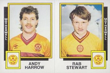 1985-86 Panini Football 86 (UK) #524 Andy Harrow / Rab Stewart Front