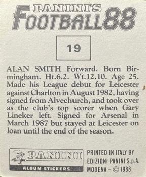 1987-88 Panini Football 88 (UK) #19 Alan Smith Back