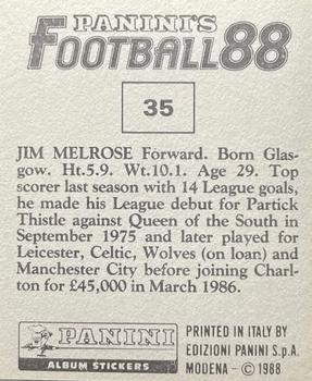 1987-88 Panini Football 88 (UK) #35 Jim Melrose Back