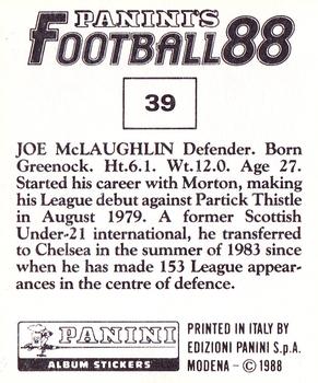 1987-88 Panini Football 88 (UK) #39 Joe McLaughlin Back