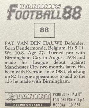 1987-88 Panini Football 88 (UK) #88 Pat van den Hauwe Back