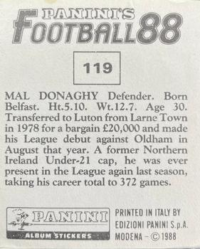 1987-88 Panini Football 88 (UK) #119 Mal Donaghy Back