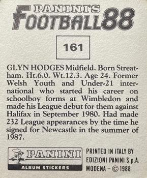 1987-88 Panini Football 88 (UK) #161 Glyn Hodges Back