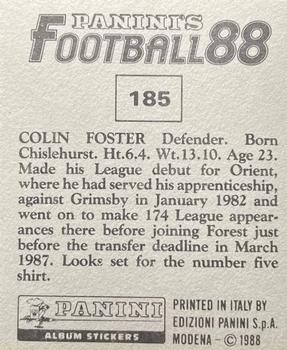 1987-88 Panini Football 88 (UK) #185 Colin Foster Back