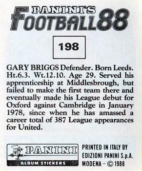1987-88 Panini Football 88 (UK) #198 Gary Briggs Back