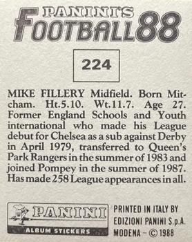 1987-88 Panini Football 88 (UK) #224 Mike Fillery Back