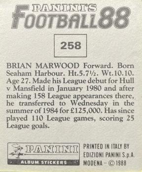 1987-88 Panini Football 88 (UK) #258 Brian Marwood Back