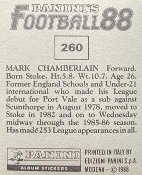 1987-88 Panini Football 88 (UK) #260 Mark Chamberlain Back