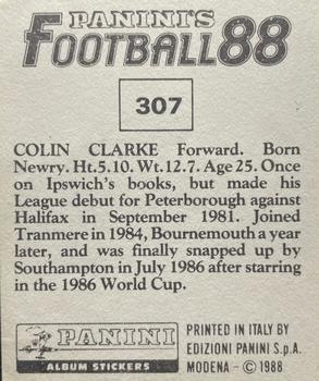 1987-88 Panini Football 88 (UK) #307 Colin Clarke Back