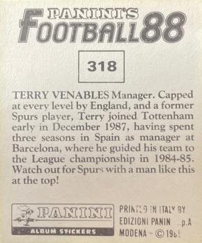 1987-88 Panini Football 88 (UK) #318 Terry Venables Back