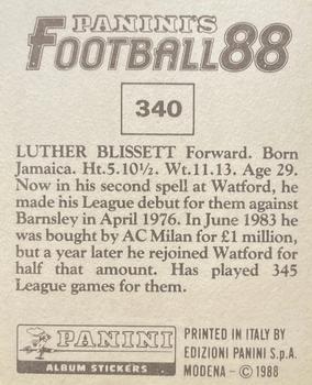 1987-88 Panini Football 88 (UK) #340 Luther Blissett Back