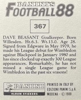 1987-88 Panini Football 88 (UK) #367 Dave Beasant Back
