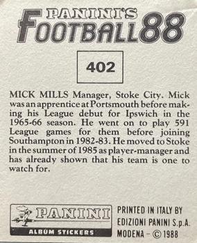 1987-88 Panini Football 88 (UK) #402 Mick Mills Back