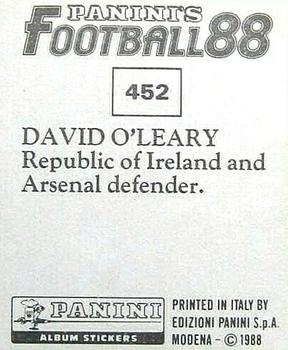 1987-88 Panini Football 88 (UK) #452 David O'Leary Back