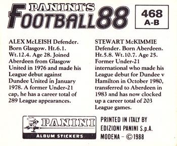 1987-88 Panini Football 88 (UK) #468 Stewart McKimmie / Alex McLeish Back