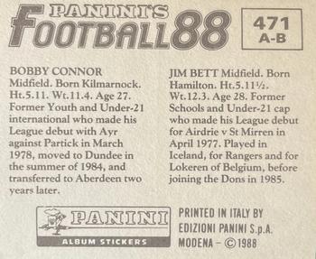 1987-88 Panini Football 88 (UK) #471 Jim Bett / Bobby Connor Back
