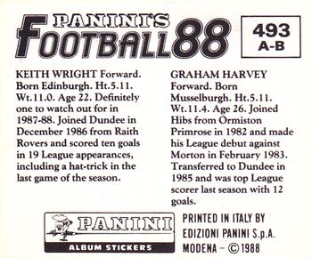 1987-88 Panini Football 88 (UK) #493 Graham Harvey / Keith Wright Back