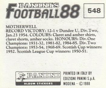 1987-88 Panini Football 88 (UK) #548 Motherwell Team Group Back