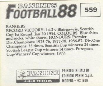 1987-88 Panini Football 88 (UK) #559 Rangers Team Group Back