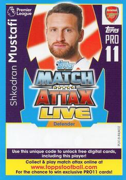 2017-18 Topps Match Attax Premier League Extra - Match Attax Live Pro 11 #PLX18-INUK02 Shkodran Mustafi Front