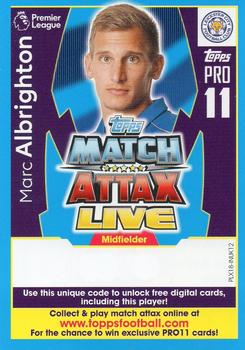 2017-18 Topps Match Attax Premier League Extra - Match Attax Live Pro 11 #PLX18-INUK12 Marc Albrighton Front