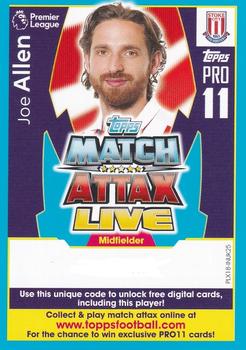 2017-18 Topps Match Attax Premier League Extra - Match Attax Live Pro 11 #PLX18-INUK25 Joe Allen Front