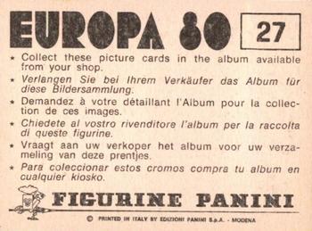 1980 Panini UEFA Europa Stickers #27 Stadio G. Meazza Back