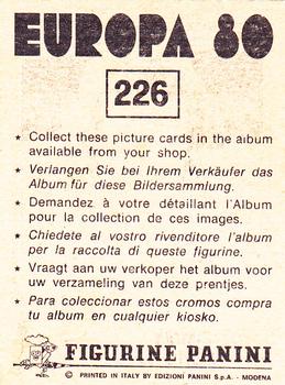 1980 Panini UEFA Europa Stickers #226 Jimmy Nicholl Back